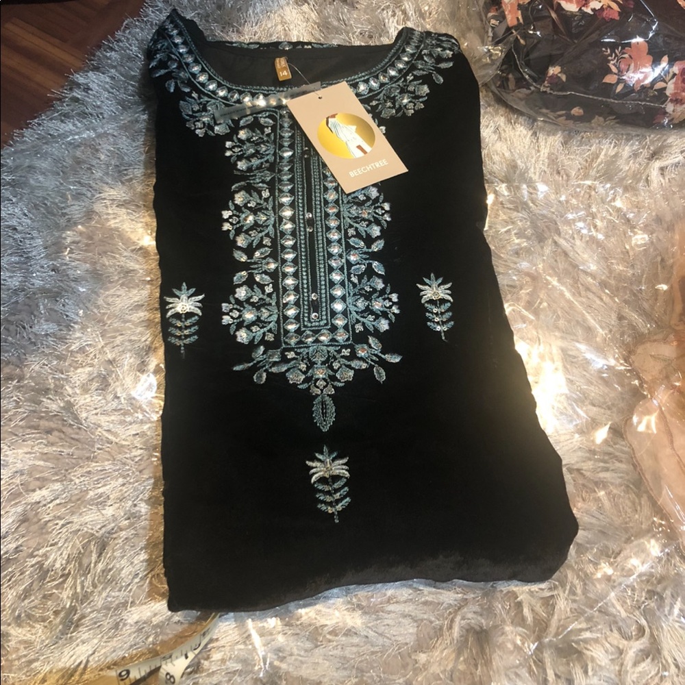 Pakistani velvet shirt